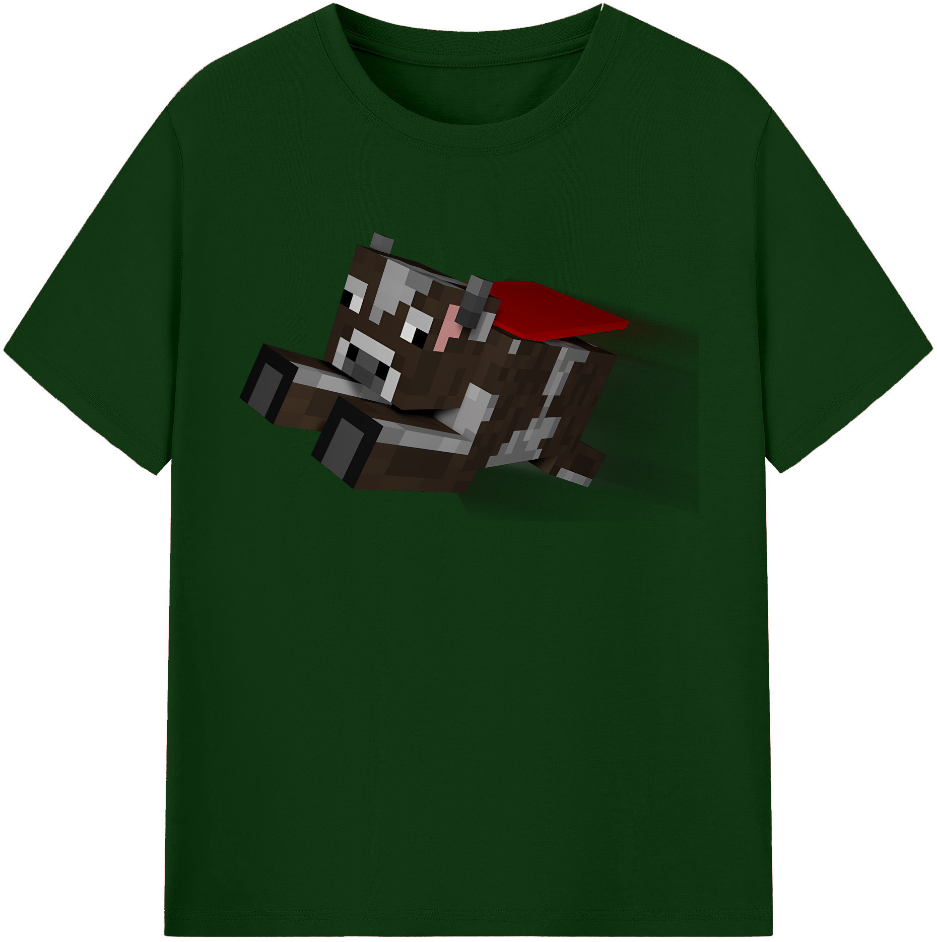 （画像用） マインクラフト ブロックの世界 Minecraft MC Block world 綿100％半袖Tシャツ（フロントプリント）